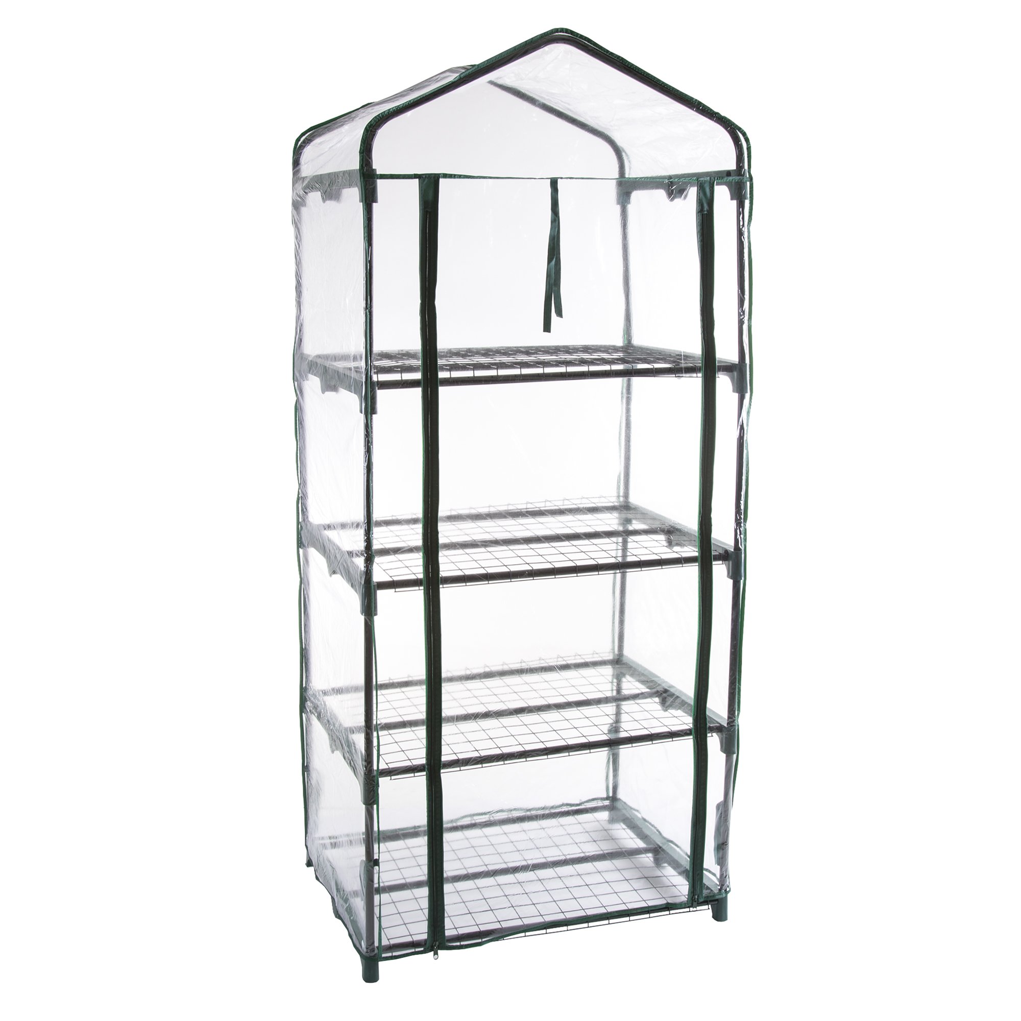 4 Tier Mini Greenhouse - Portable Greenhouse with Rust-Resistant Frame and PVC Cover for Indoor/Outdoor - 27.5x19x63-Inch Green House by Pure Garden